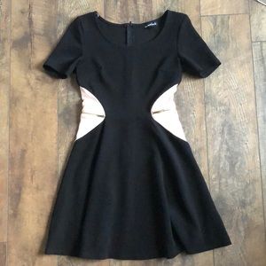 Black and blush cocktail dress